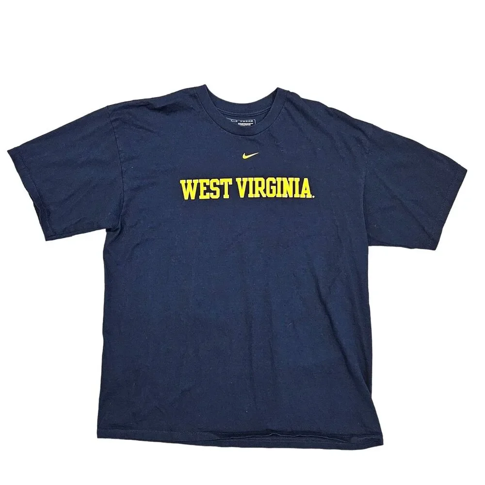 Nike Team Men's West Virginia Moutaineers Blue Short Sleeve T-Shirt Size Large - Picture 2 of 7